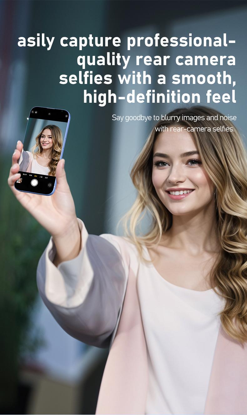 Magnetic Vlog Selfie Monitor Screen for Iphone & Samsung, with Magnetic Phone Holder Clip Mount, Using Phone Rear Camera for Selfie Vlog Live Stream TikTok, Cellphone Smartphone Stand Ts1 Pro Black