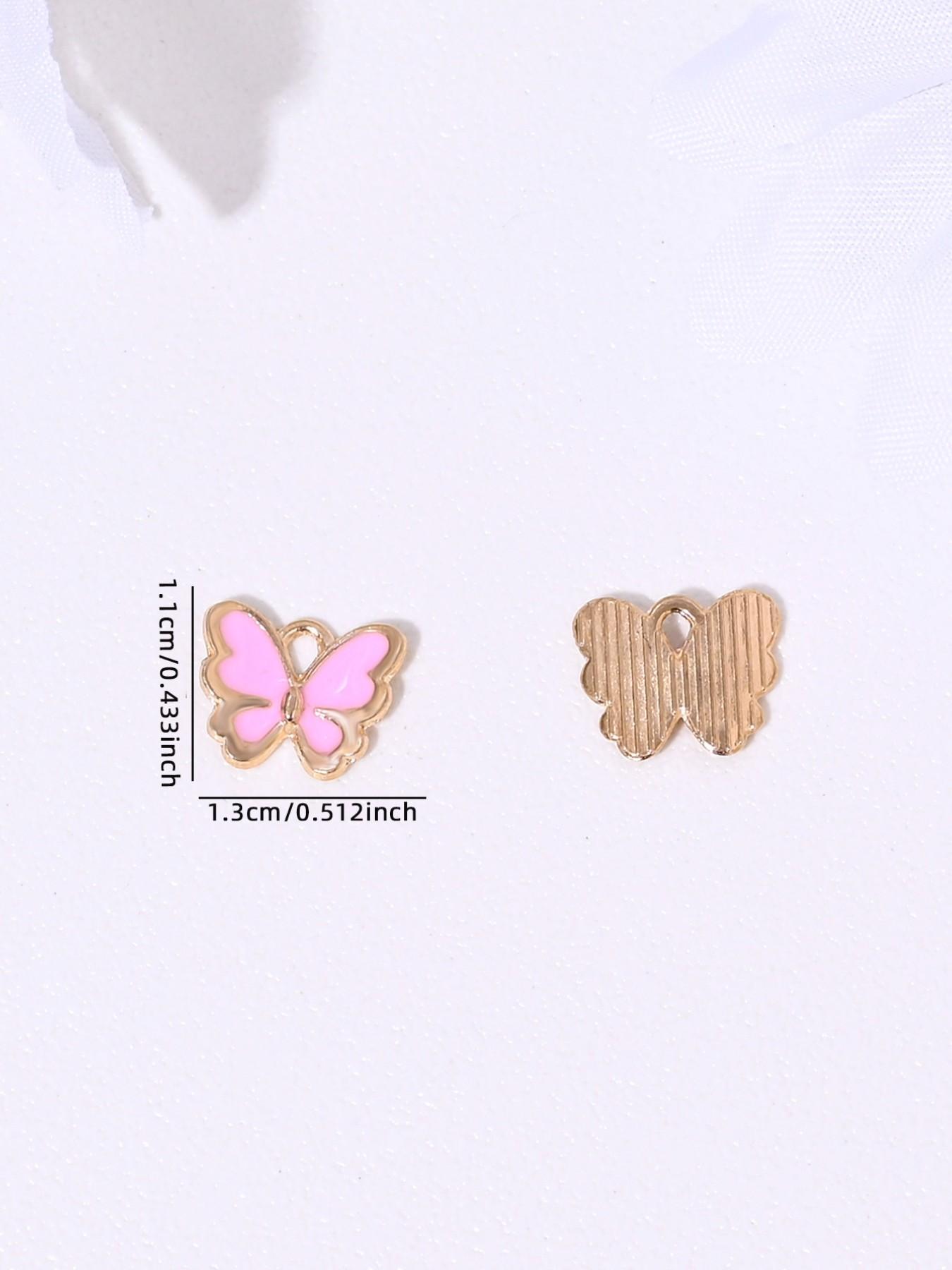 10 Cute Butterfly Heart Angel Keychains, DIY Jewelry Making, Earrings, Necklaces, Bracelets, Keychains, Daily and Festival Accessories