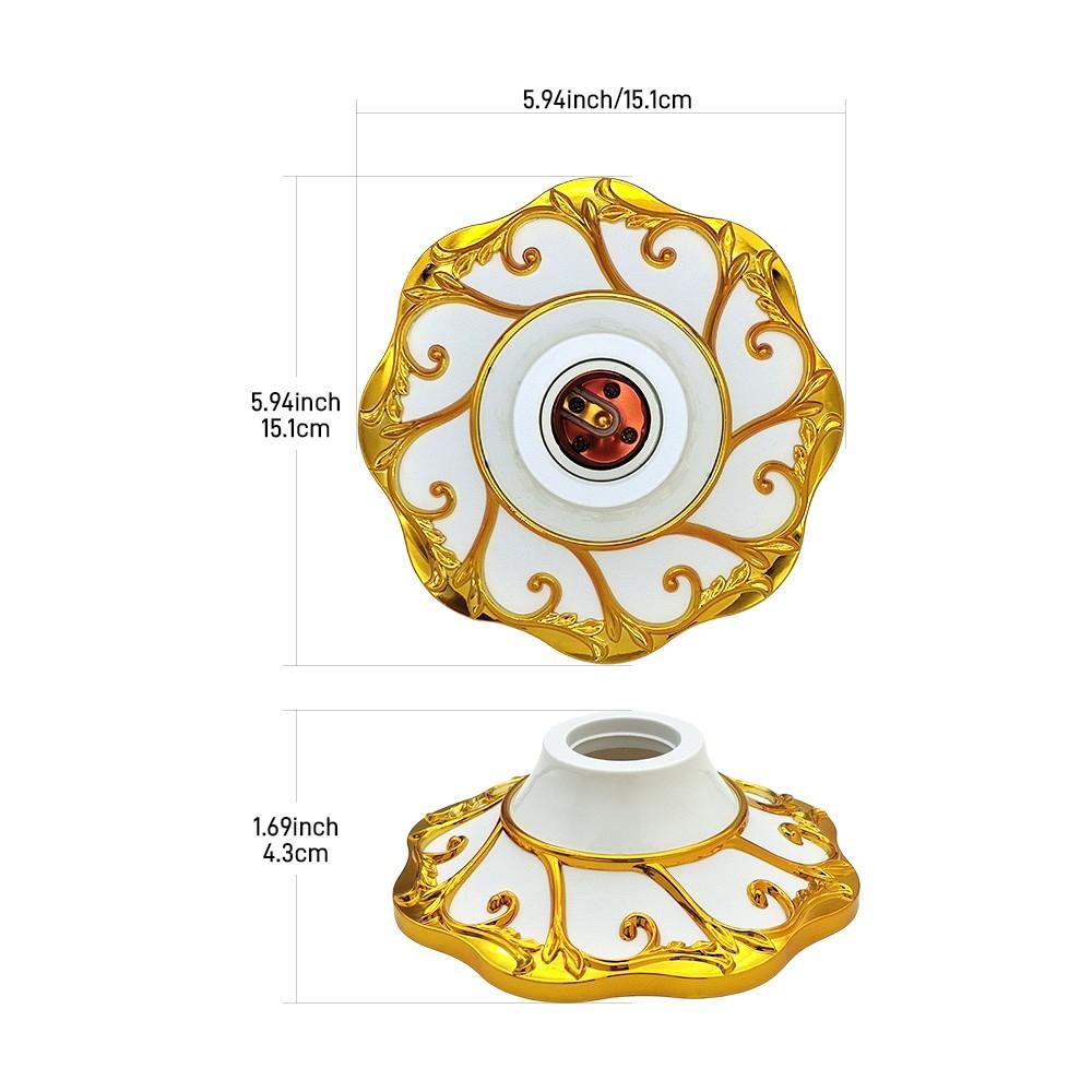 E26/E27 Bulb Socket Adapter, Silver Carved Decorative Lamp Base, Home Office Industrial Use, Wenzhou Manufacture