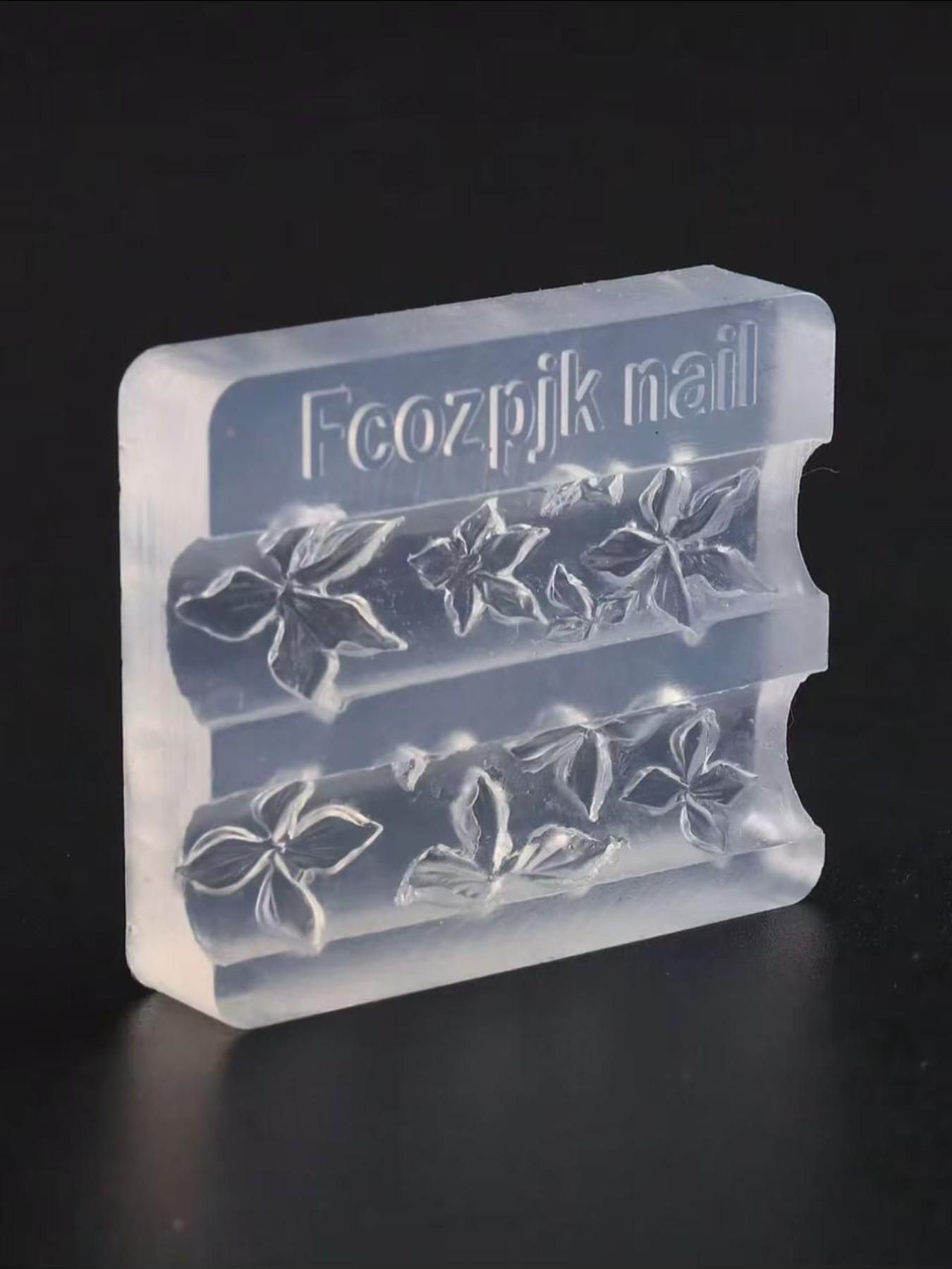 Lily Flower Nail Art Mold, 3D Embossing Carving Mold for Hibiscus & Petals, DIY Design Tool for Press on & Acrylic Nails