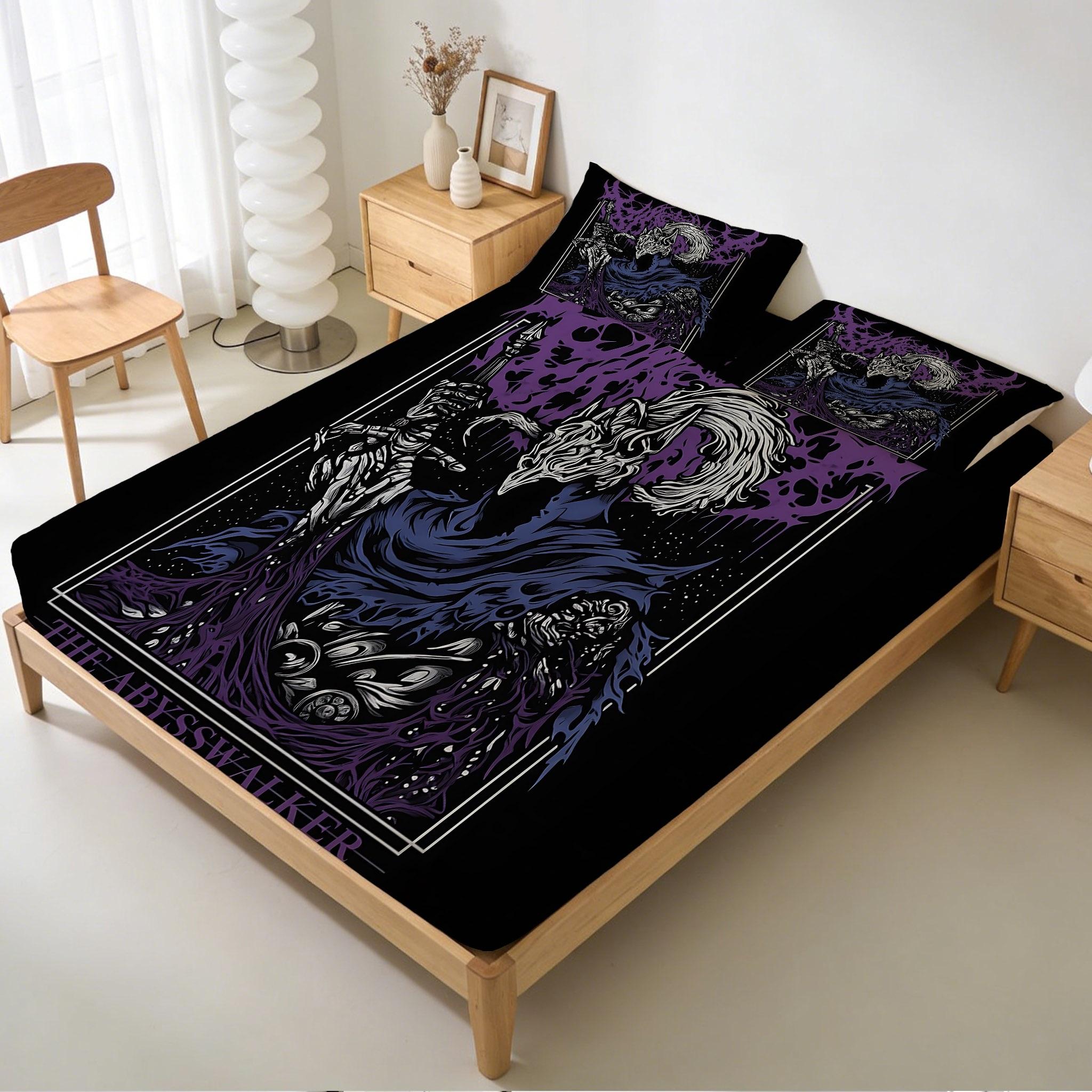 2/3 Pcs Dark Walker Pattern Fitted Sheet Set(1*Fitted Sheet+1/2*Pillowcase,No Filling),High-Definition Digital Printing,Soft And Comfortable Fabric,Suitable For All Year Round,Perfect Gift For Family And Friends On Festivals!