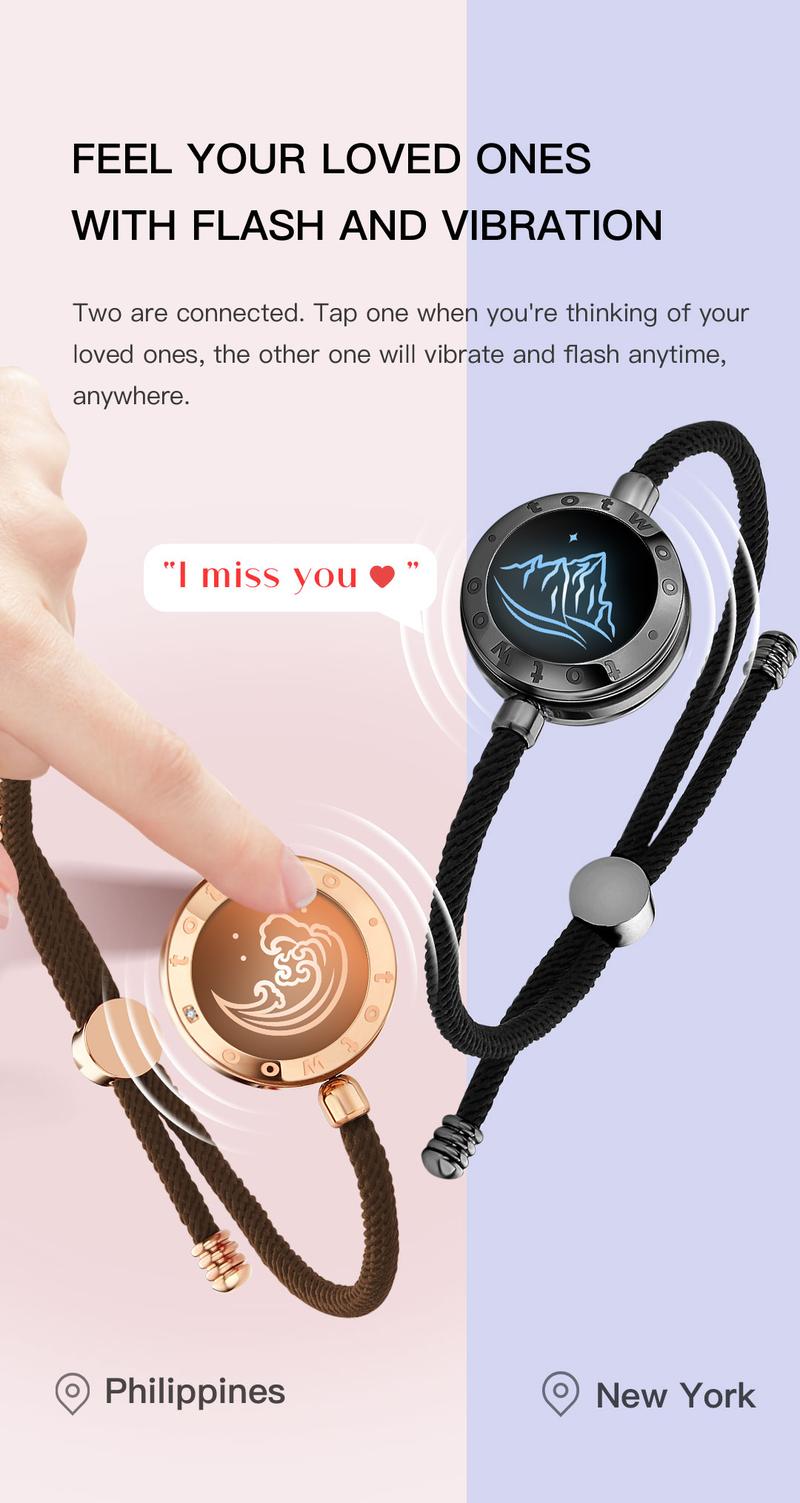 totwoo Mountain&Sea Touch Bracelets Long Distance Functional Love Connect Gift For Boyfriend or Girlfriend or your Family totwoo Mountain&Sea Touch Bracelets Long Distance Functional Love Connect Gift For Boyfriend or Girlfriend or your Family