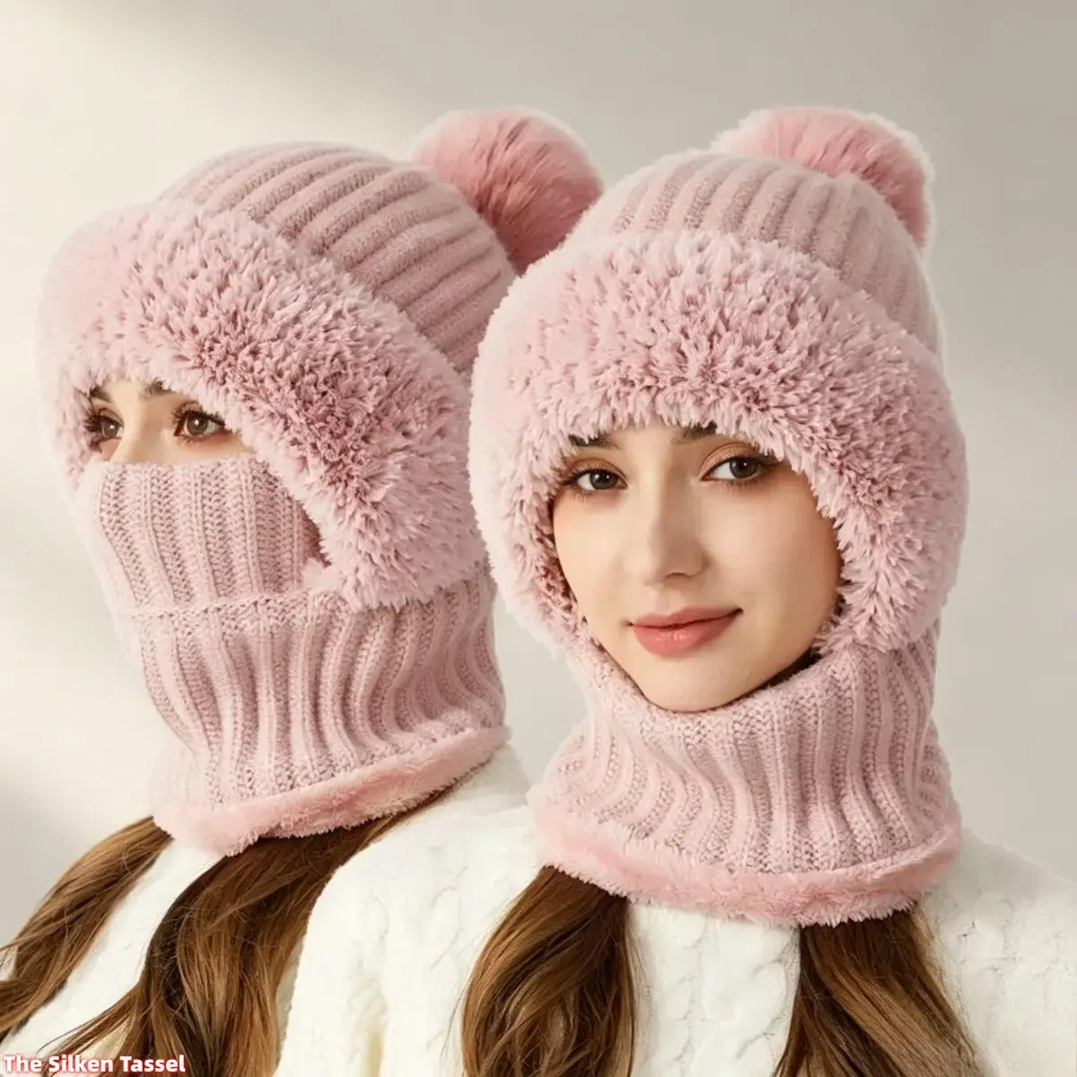 Adult 3-in-1 Windproof Warm Fleece Headwear Set - Fleece Fabric Scarf, Ear Flap Hat, Neck Gaiter for Skiing, Cycling - Sohochic Bag Accessory