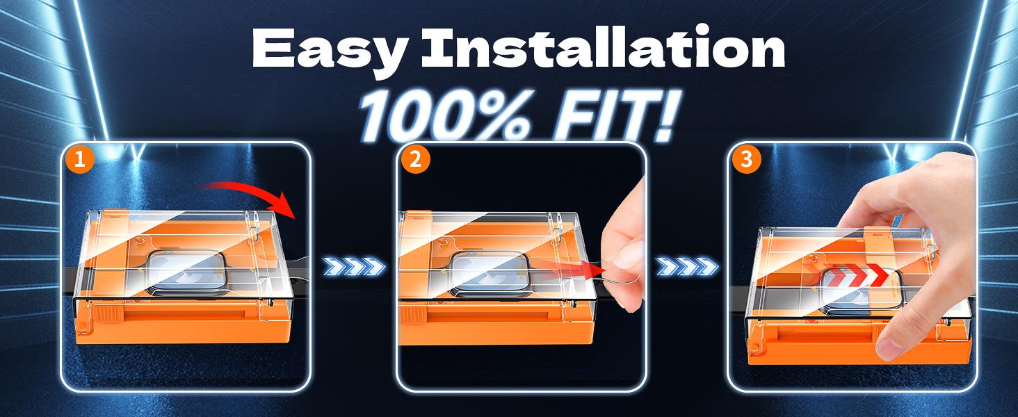 MAGIC JOHN 2 Pack Ceramic Screen Protector for Apple Watch HD Clear Bubble Free Design Anti Shock Full Coverage