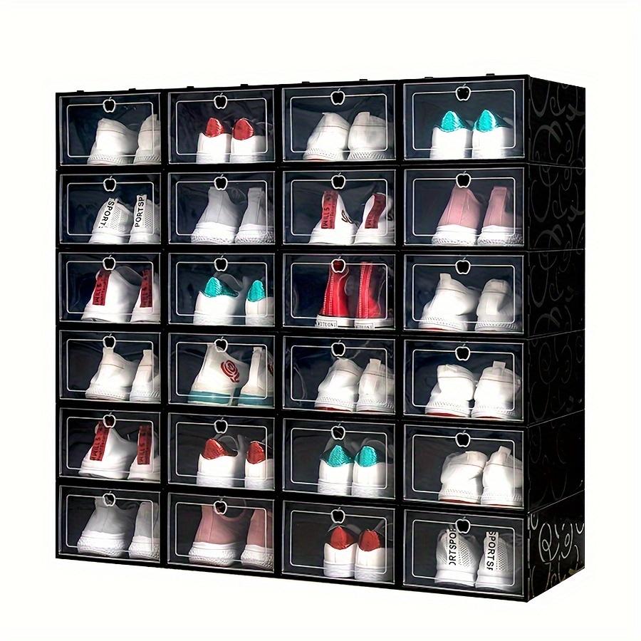 15PCS Large Transparent Shoe Box Shoe Storage Box Stackable Shoe Organizer Space-saving Foldable Shoes for Closets Sneaker Container Storage Box Find Shoe Storage Box in One Second Household New Year New Year Shoe Storage Box