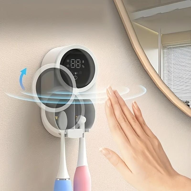 Multifunctional Toothbrush Holder, Smart Sensor Toothbrush Storage Box, Disinfecting Toothbrush Stand, Easy Installation No Drilling, USB Charging