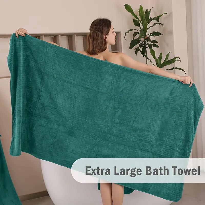 Extra-Large Bath Towel Set, 35 x 70-Inch Microfiber Quick-Dry XL Towels, Soft Reusable Premium Bath Towels for Home and Hotel Use, Bathroom Towel Set