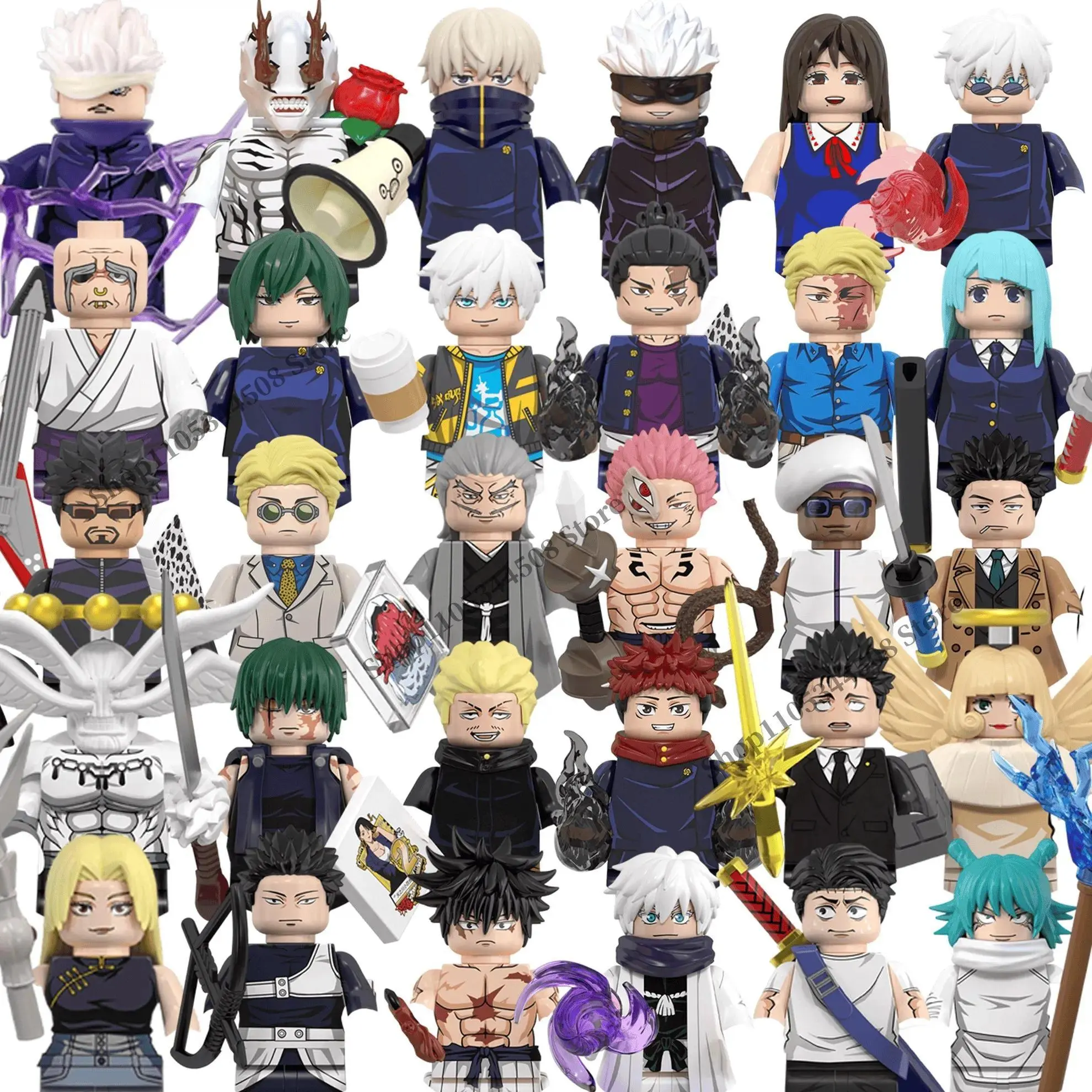 Jujutsu Kaisen Anime Brick toys Fushiguro Toji Tsukumo Yuki Hanao Choso MINI Cartoon Puzzle Building Blocks Collection Gift