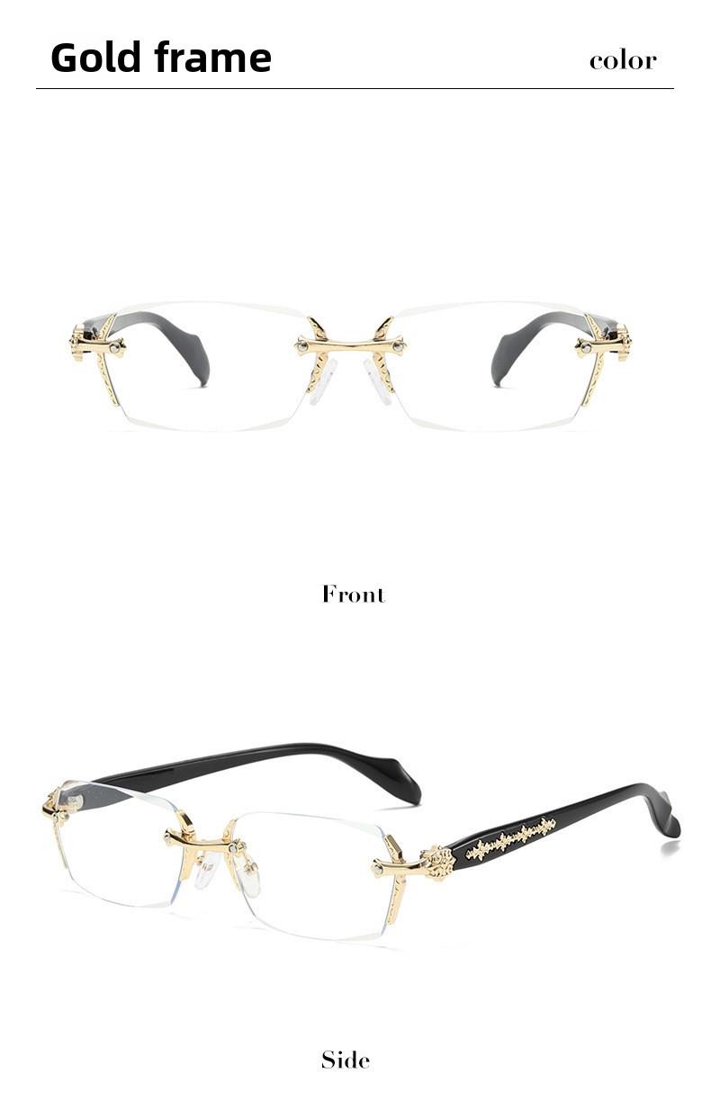 EunoiaLens Rimless High Quality Eyewear, Frameless HD Vision Glasses with Clear Lenses, Diamond-Cut Edges, Stainless Steel Fashion Temple Decor, Lightweight Unisex Adults' Accessories for Computer, Daily Use, Mens Gift