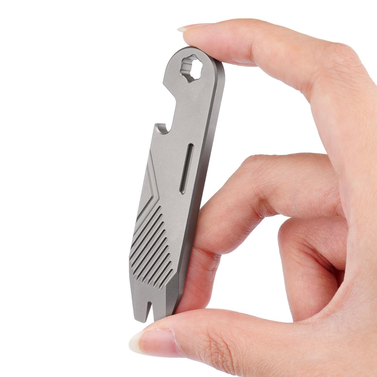 Titanium Alloy Multi-Function Pry Bar, Edc Tool, Durable Titanium Material, Ideal for Outdoor & Camping Use, Compact Design, Portable Hand Tools