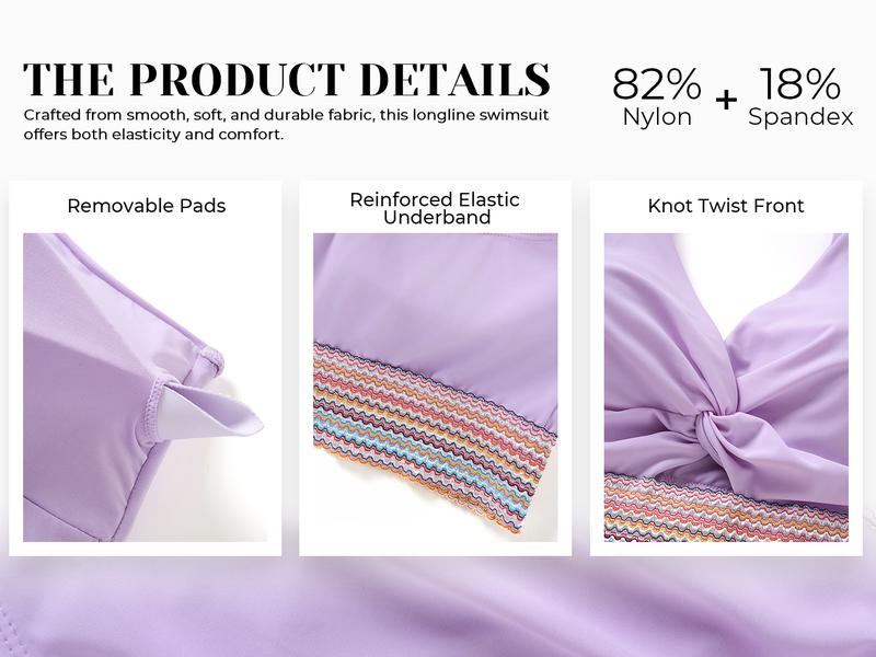 Daci Plus Size Two Piece Swimsuits - High Waisted Bikini for Women Tummy Control Bathing Suits Knot Twist Swimwear 2026