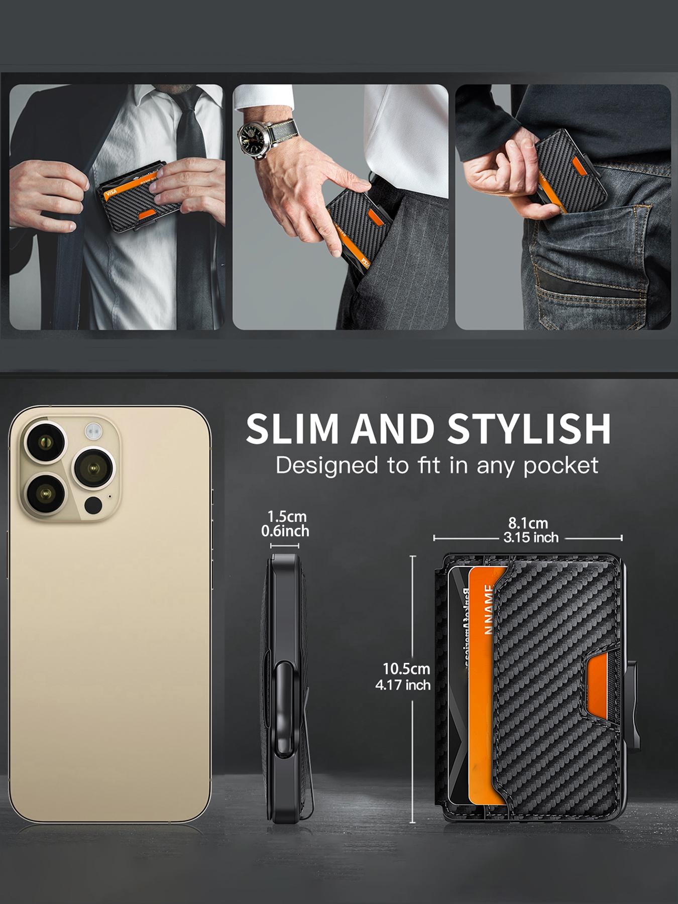 Men's Wallet Card Pop-Out Holder, Card Carrying Holder, Simple Smart Wallet, RFID Blocking Credit Card Case, Aluminum Alloy Compact Card Sleeve, Boys' Gift