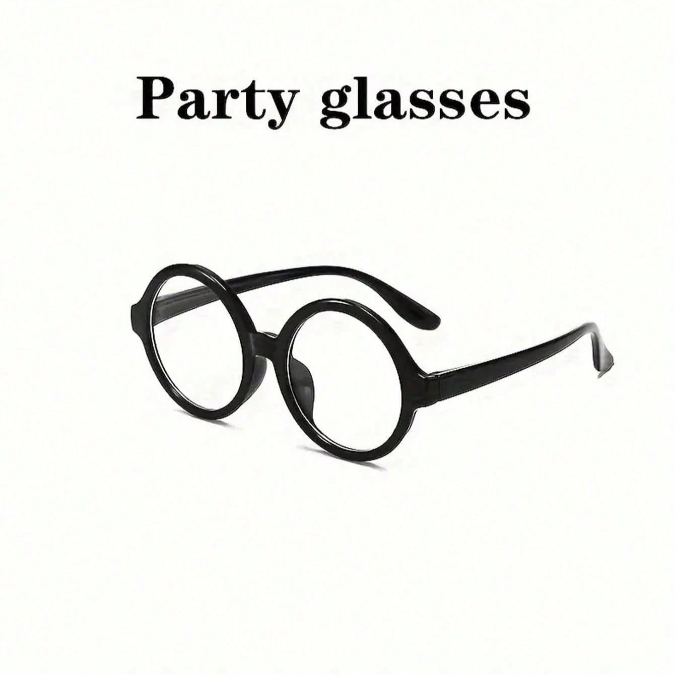Unisex Wizard Glasses Frame, No Lens, Ideal for Travel, Birthday Parties, Role Play, Costume Props, Geek Party Supplies
