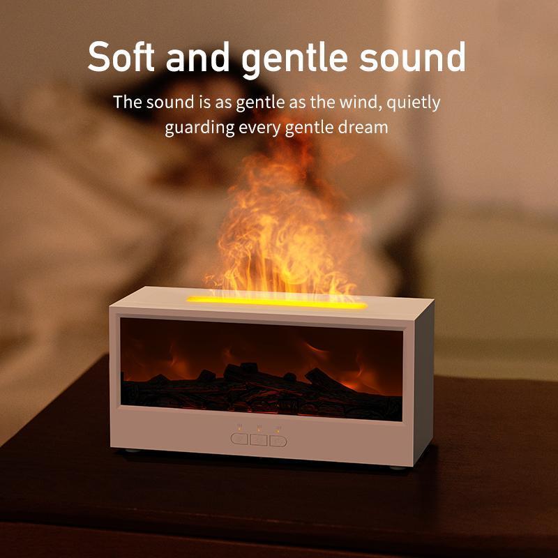 Flame Essential Oil Fireplace Diffuser, Remote Control Humidifier, Aroma Diffuser Humidifiers, 150ML Ultrasonic Cool Mist, 7 Color Lights, Timer, Auto Shut off