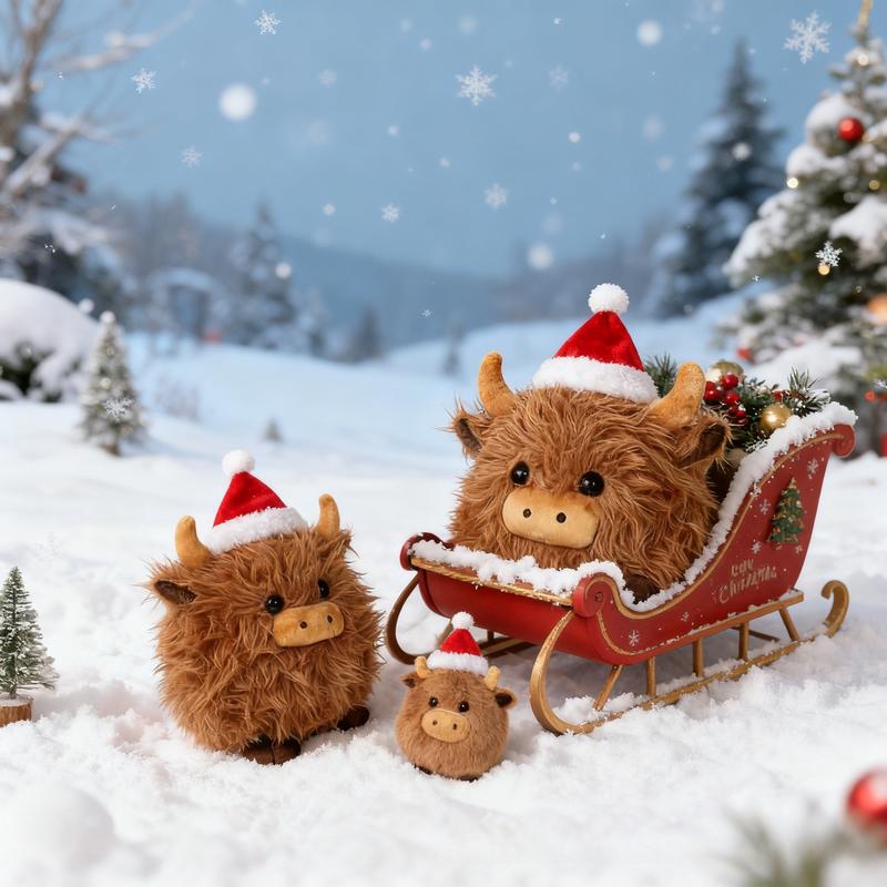 Scruffy Highland Cow Plushie, 8-Inch Fluffy Cuddly Stuffed Animal Toy, Cute and Ugly Aesthetic, Perfect Gift for Animal Lovers, Kids' Gifts