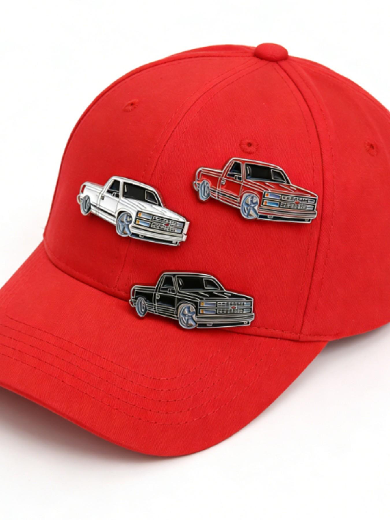 3-Piece Chevrolet 454 SS Hat Clip Pin Set, 90s Retro Classic Truck Enamel Brooch, Enamel Lapel Pins, Vintage Racing Golf Hat Clips for Chevy Fans & Truck Enthusiasts, Metal Alloy Cap Pin Gift for Men, Men Accessories