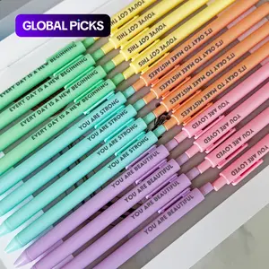 Motivational Inspirational Encouraging Pen Set, 24pcs Retractable Happy Positive Pens, Colorful & Cute Pens for Journaling, Writing Supplies, Writing Stationery, Aesthetic Pens #GLOBAL PICKS