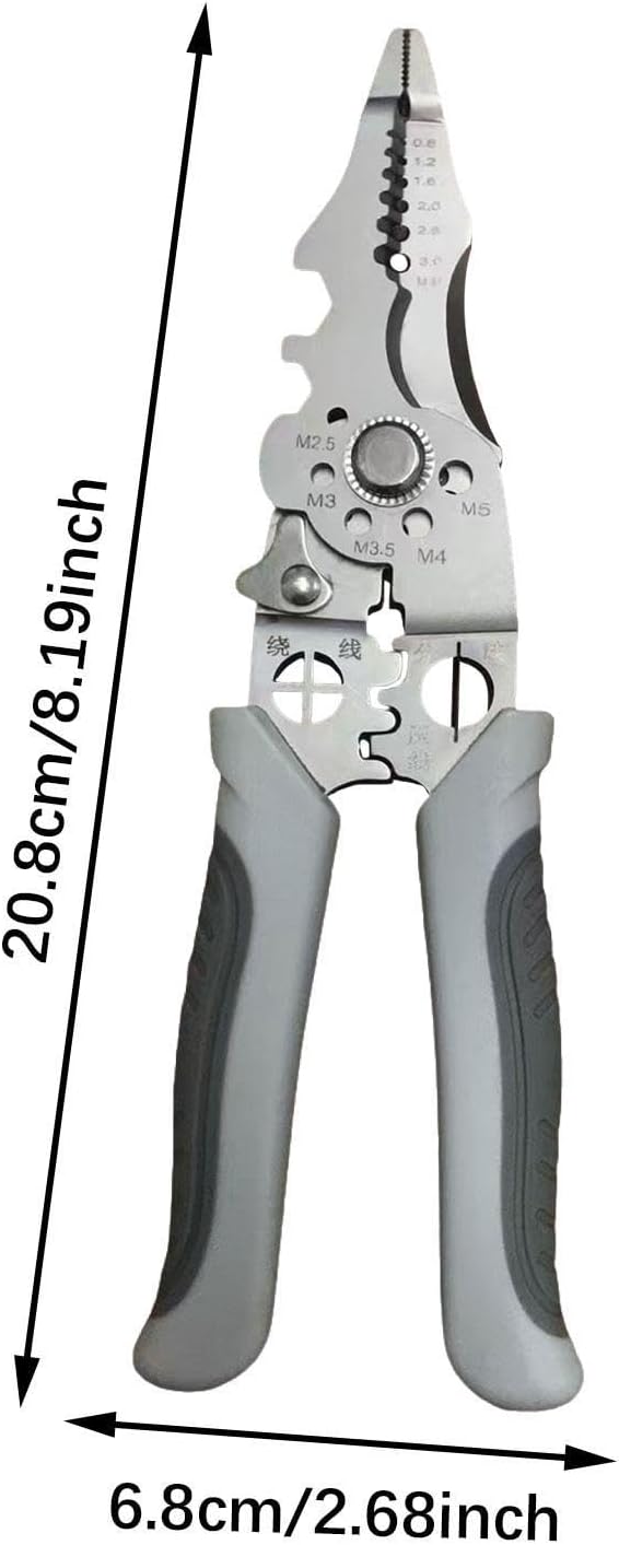 9 in 1 Wire Stripper Multi function Electrical Tool Crimping Cutter Comfortable Grip Professional Electrician Hand Tool Home DIY Maintenance Repair Kit