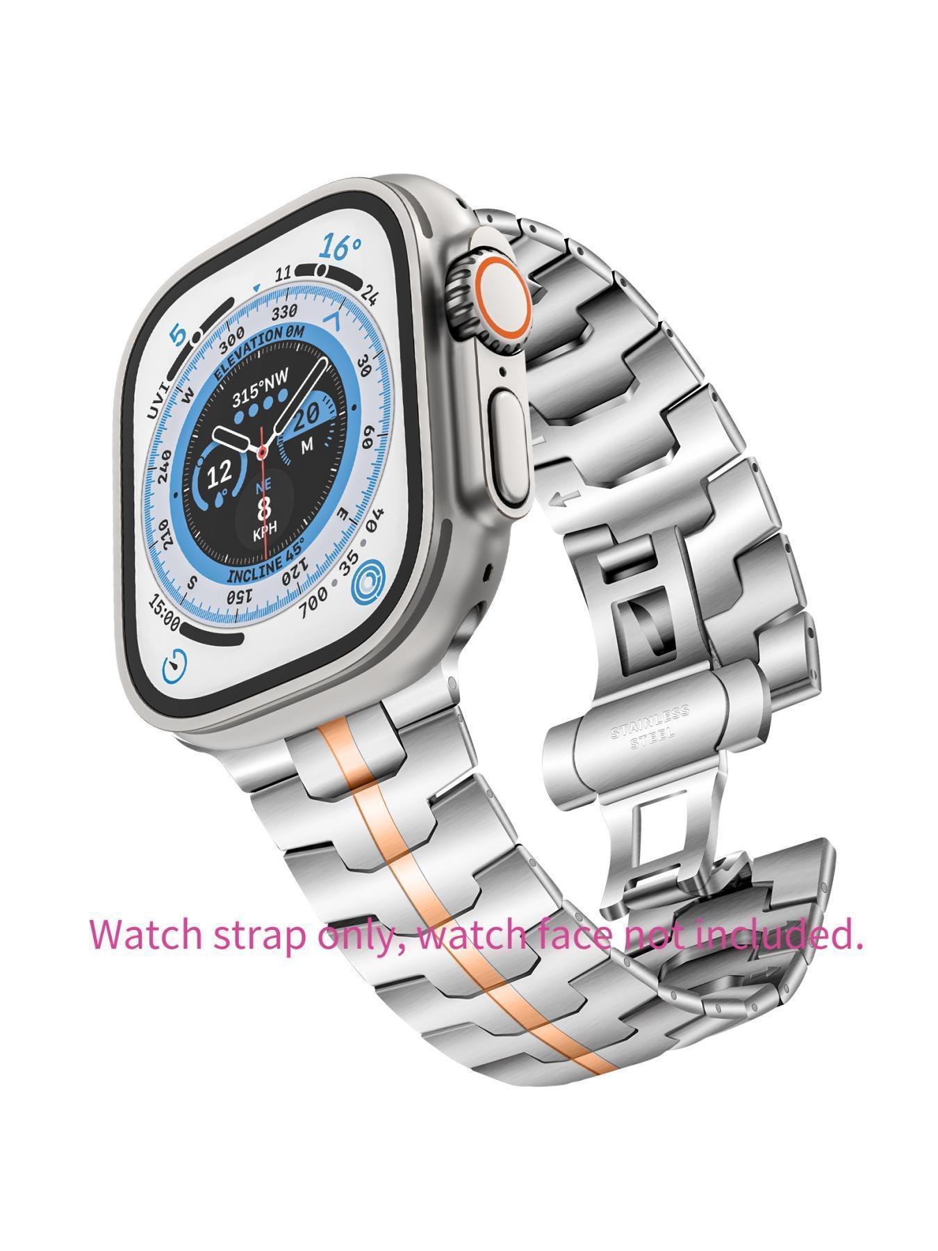 Iron Man Stainless Steel Butterfly Buckle Watch Strap for Apple Watch Series 1-11 and Ultra 2