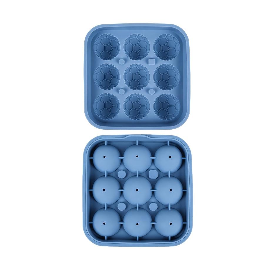 9-Cavity Silicone Soccer & Hockey Puck Ice Cube Tray with Lid – Round Ice Mold Whiskey Ice Cubes Mold for Whiskey, Cocktails, and Party Drinks – Easy Release, Flexible, and Durable – Ideal for Home Bars and Sports-Themed Parties