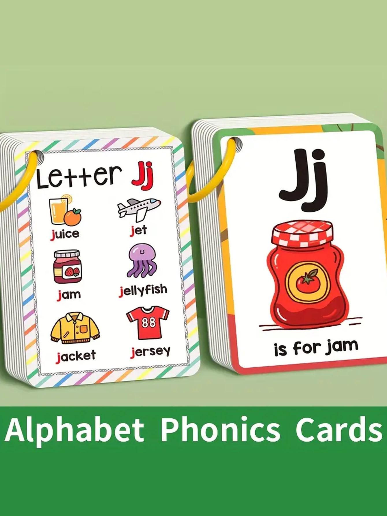 Cross-border 27 English alphabet pronunciation learning and memory English word flash card fruit learning card, practical tool for preschool concentration and basic cognitive enlightenment, play and enhancement, Flashcards Learning Alphabet