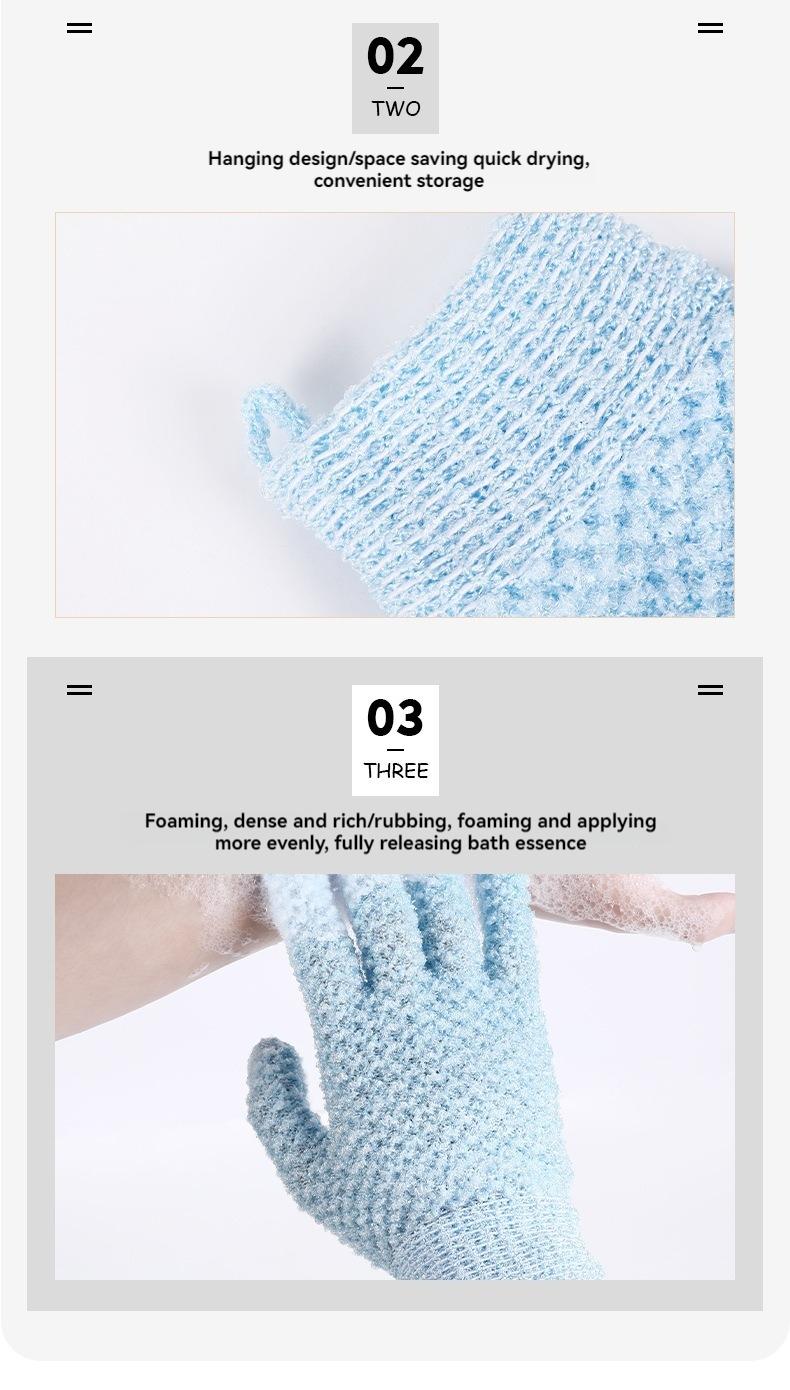 Antibacterial Five-Finger Bath Glove, Exfoliating Home Shower Accessory, Unisex, Gentle on Skin, Ideal for Daily Use