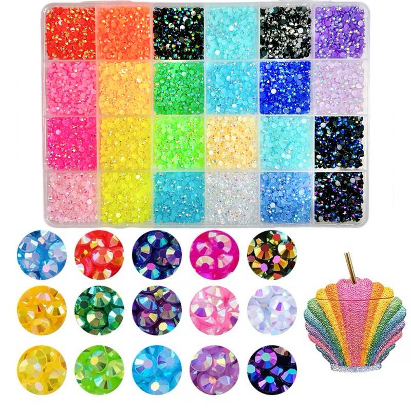 1Box Shiny Half Round Resin Rhinestones Nail Charms Colorful Mini Flat Bottomed Rhinestones Nail Decorations Diy Nail Art DIY Cup Nails Accessories Kits
