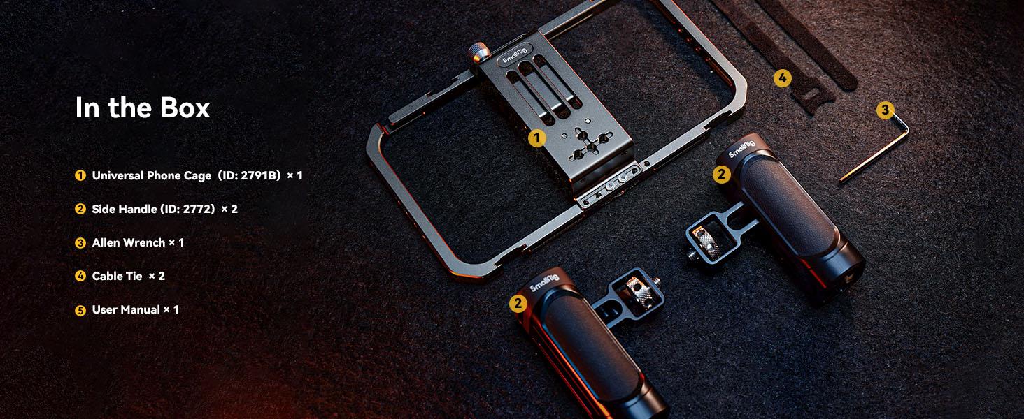 SmallRig Universal Phone Cage, Smartphone Video Rig Kit with Handles, Handheld Filmmaking Vlogging Case Stabilizer for Videomaker, for iPhone for Samsung for Pixel and Other Android Phones for iphone 17 Pro/MAX Selfie Cellphone 4121