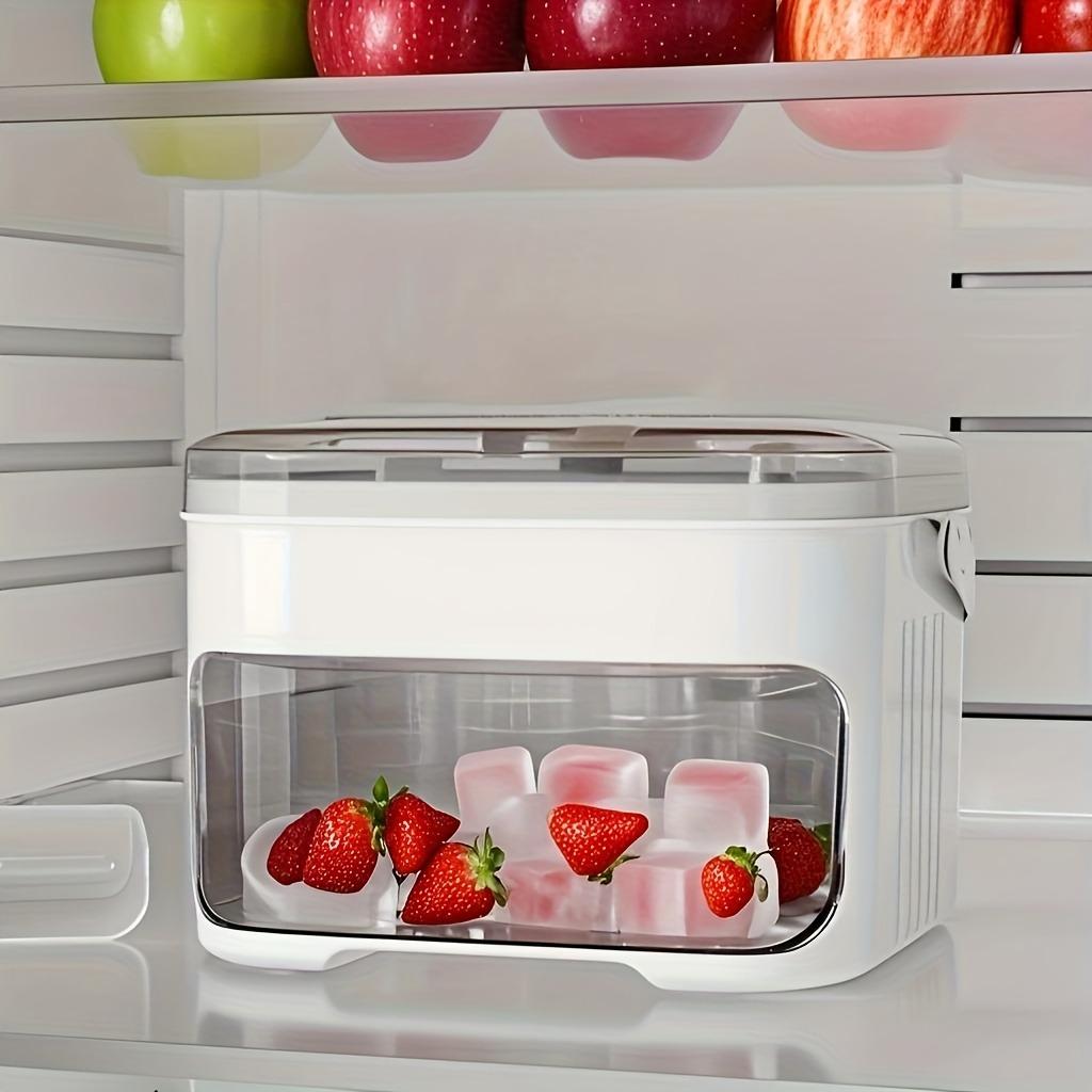 Double-layer ice cube tray with lid for home use, large capacity, fits small fridges, stackable storage for easy ice making, Ice Cube Mold