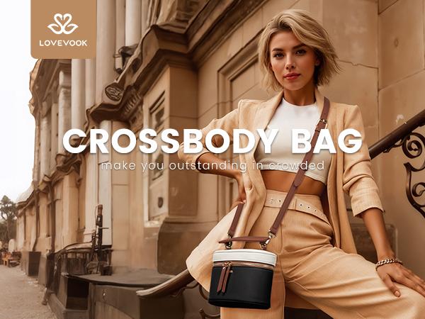 LOVEVOOK Multi-Functional Crossbody Bag for Women -  Convertible to Shoulder Bag or Handheld Purse, Stylish Vegan Leather Tote Bag, Giftable Women's Fashion Bag