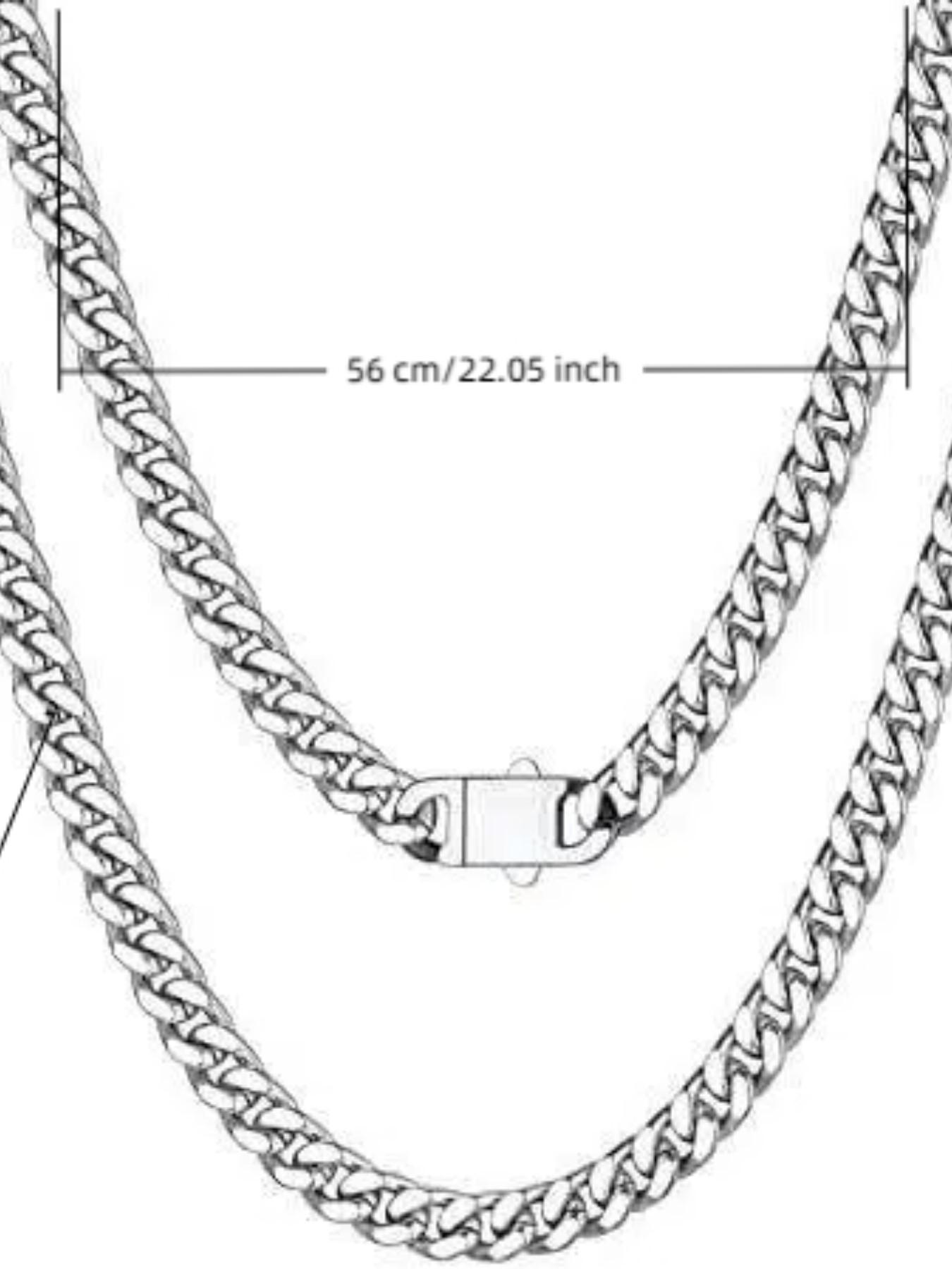 Titanium Steel Cuban Link Chain Necklace for Men Women, Non Tarnish Hypoallergenic Curb Chain, Hip Hop Jewelry for Gift