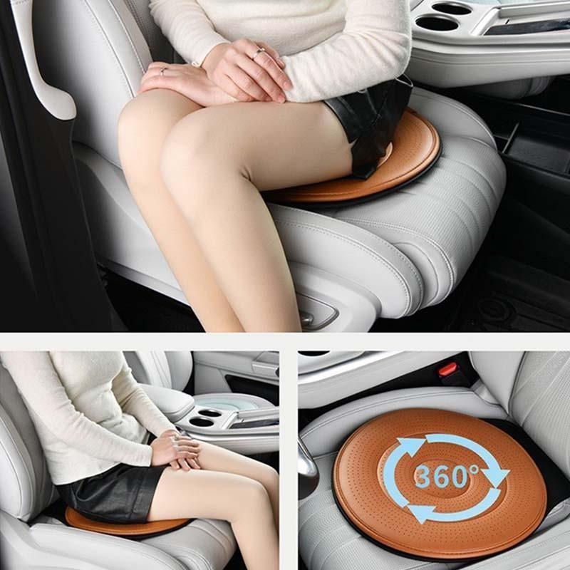 Rotating Car Seat Cushion, 360° Full Rotation, 53x40cm, an Ti-Slip Seat Pad, Moisture-Wicking Cushion, Ergonomic Support, for Driver, SUV, Truck, Elderly, Senior, Travel, Commute, Automotive