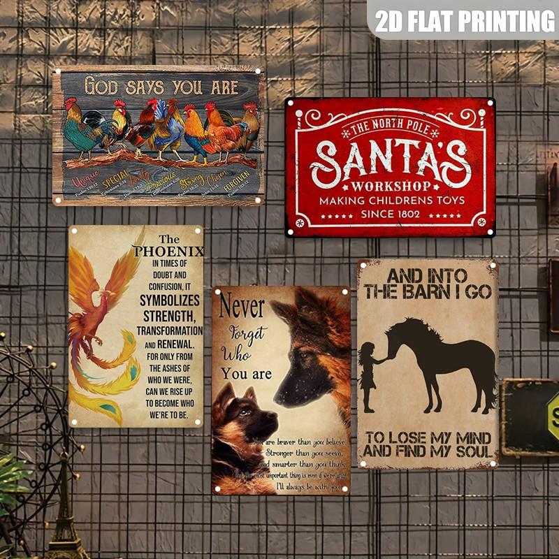 Symbolic Aluminum Wall Decor, 8x12 Inch Phoenix Metal Sign, Inspirational Print, Durable Indoor/outdoor Decoration, Humorous Gift Idea