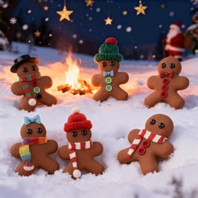 DIY Christmas Gingerbread Man Clay Set, Kids Indoor Easy Handmade Kit, Includes Accessories, Perfect Holiday Gift