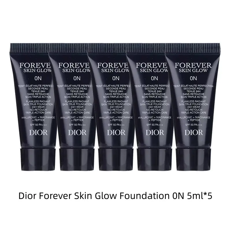 Dior Forever Skin Glow Foundation ON 5ml*5 - SPF 50 PA+++ - Hyaluronic Acid & Niacinamide - No Retouch - Triple Action Care