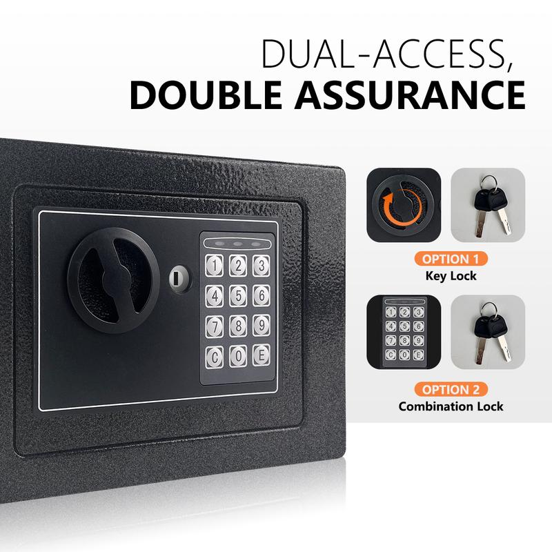 1pc Money Safe Box for Home with Sensor Light & Money Bag, Security Safe Box for Money Safe with Keys & Pass Code, Lock Box with Digital Keypad (Black and Silvery) 1pc Money Safe Box for Home with Sensor Light & Money Bag, Security Safe Box for Money Safe with Keys & Pass Code, Lock Box with Digital Keypad (Black and Silvery)