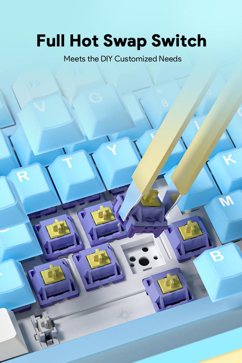 FURYCUBE F75PRO RGB Aluminium Mechanical Keyboard 75% GASKET Structure Bluetooth Gaming Keyboard