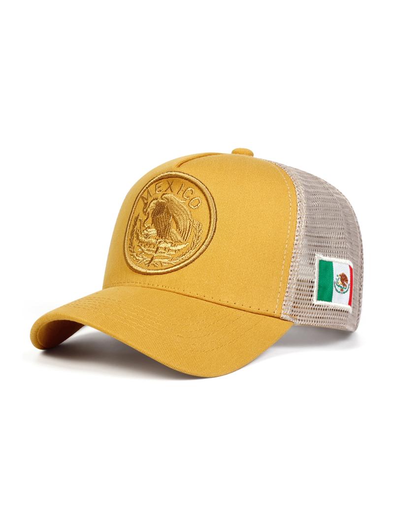 Mexico Flag Design Baseball Cap, Casual Outdoor Sports Hat for Men & Women, Adjustable Sun Protection Cap for Daily Wear, Embroidery Adjustable Hat