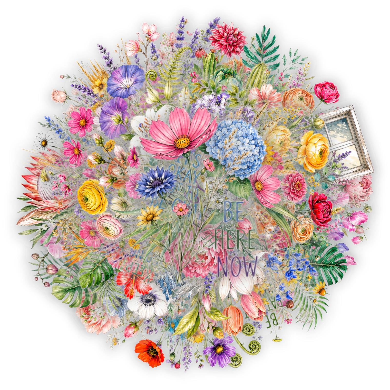 50Pcs Clear PET Watercolor Floral Positive Quote Stickers, Aesthetic Transparent Decorative Stickers, Planner Accessories, Office Products, Back To School Stationery for Journal Scrapbook Notebook
