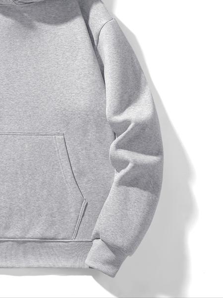 Men's Solid Color Essential Hooded Sweatshirt, Autumn & Winter Regular Fit Casual Long Sleeved Hoodie, Men's Daily Wear Clothing