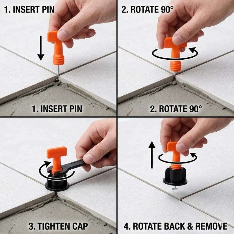 151Pcs Tile Leveling System Kit - Reusable Replaceable Pins | DIY Floor & Wall Spacer Tool Tile Tools 151Pcs Tile Leveling System Kit - Reusable Replaceable Pins | DIY Floor & Wall Spacer Tool Tile Tools