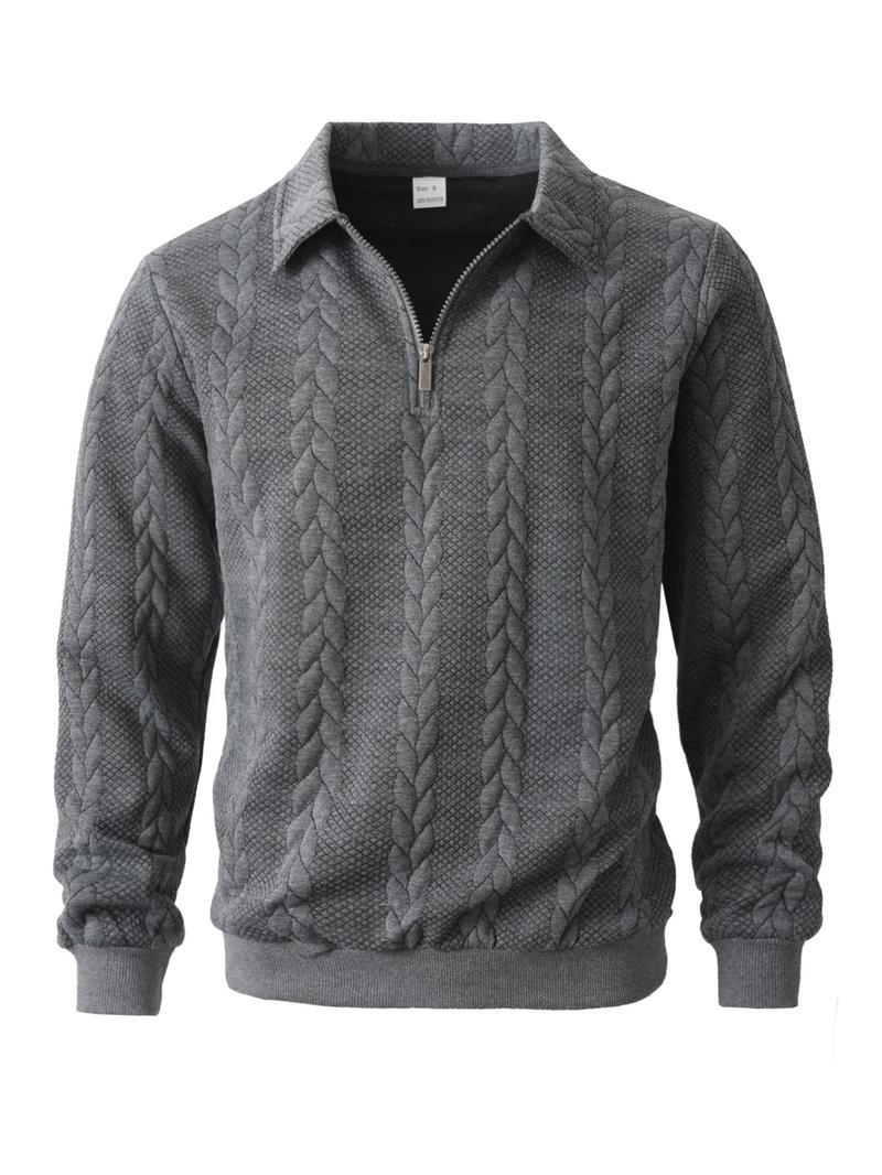 Men's Spring Outfits Knitted Polo Neck Long Sleeve Sweatshirt for Daliy Wear, Old Money Zipper Half Button Design, Casual Versatile Trendy Simple Pullover,Essential for Man's Wardrobe. Men's Spring Outfits Knitted Polo Neck Long Sleeve Sweatshirt for Daliy Wear, Old Money Zipper Half Button Design, Casual Versatile Trendy Simple Pullover,Essential for Man's Wardrobe.