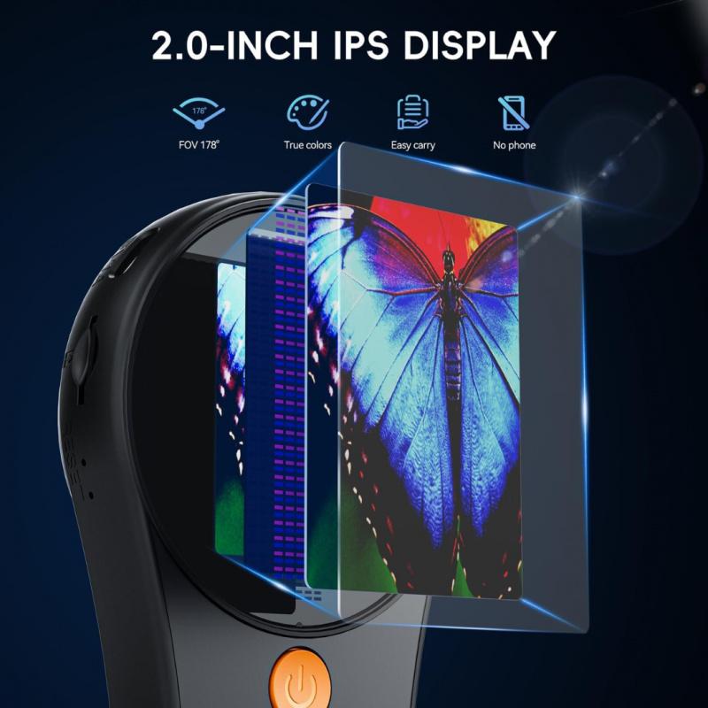 2-inch IPS screen 500x mini macro handheld digital microscope, fixed focal length, with 500x magnification, compatible with PC, portable pocket microscope, fun gift for students, LCD Digital Microscope