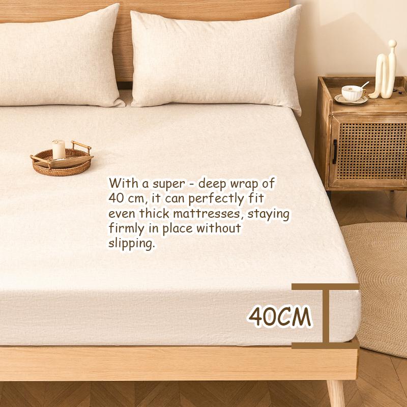 PUREFIBER 100%Natural Linen Bedding Set-OATMEAL(1pc Duvet cover + 2pcs Pillow cases),breathable,french flax