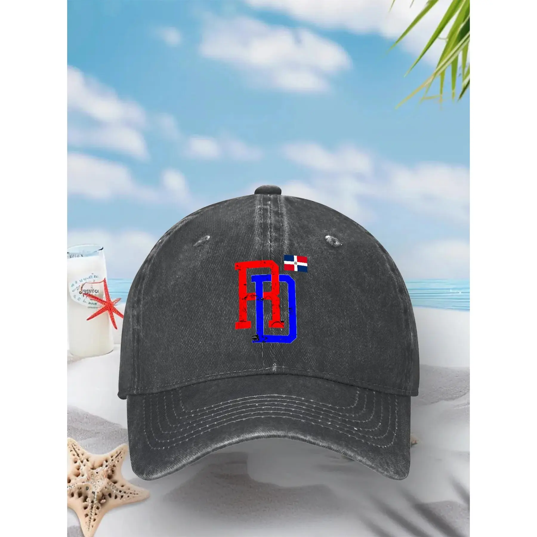 Dominican Republic RD Flag Pride Cotton Baseball Cap - Adjustable Buckle, Curved Brim, Head Fit, Hiking/Fishing Accessory, Cute Gift Option (Style 37652), Outdoor Wear