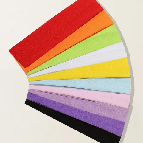 Women's Sporty Minimalist Solid-Color Hair Bands, 10pcs Casual Multicolor Hair Bands for Women and Girls, Elastic Sweat-Wicking Stretchy Headbands for Workout and Sports, Fashion Hair Accessories