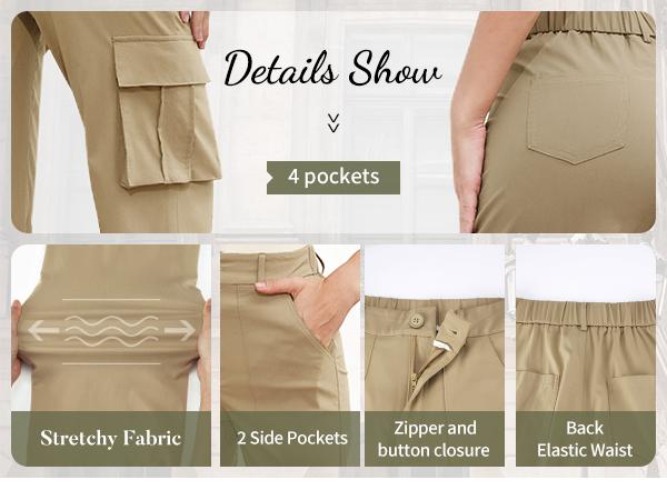Avamo Stretchy Womens Cargo Pants thick thigh pants work outfits women Wide Leg Sweatpants Baggy High Waisted 6 Pockets Straight Leg Casual Y2K Streetwear Cinched Ankle/ Straight-Leg Capris Pants With Adjustable Trouser Cuffs for Daily Wear