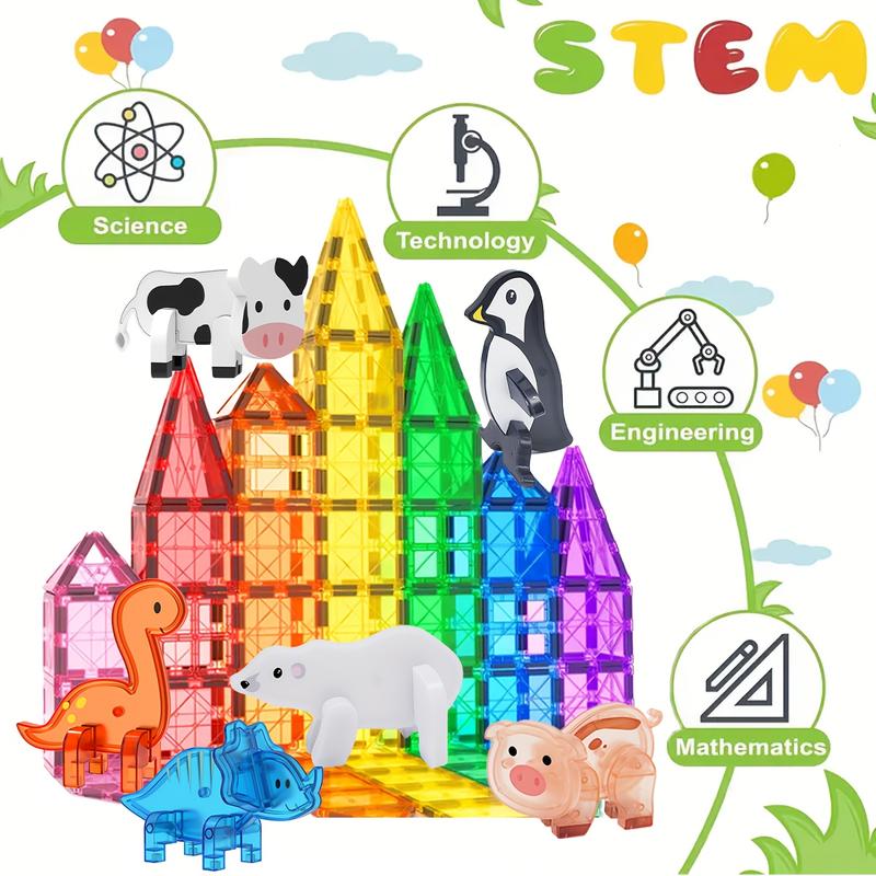 3D Animal Dinosaur Farm Creative Magnetic Blocks, Penguin Arctic Bear Magnet Tiles, Kids Toy Set, Best Gift for Boys & Girls