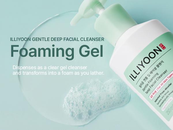 ILLIYOON Gentle Foaming Deep Facial Cleanser | Hypoallergenic & Sensitive Skin-Friendly, Cleanser for Dry and Acne-Prone Skin, Oil Control, Vegan-Certified, 8.45 fl. oz. (250ml)
