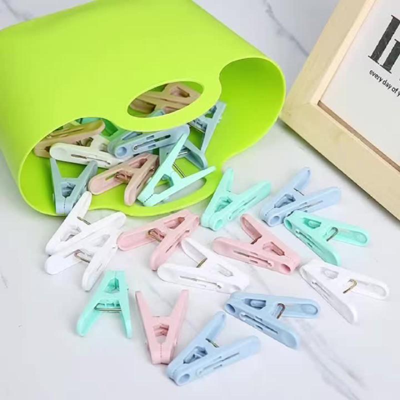 Laundry Clips, 2.0 Inch Spring Clamps, Randomly Selected Colors, Small Size with Storage Bag, Ideal for Laundry & Home Use